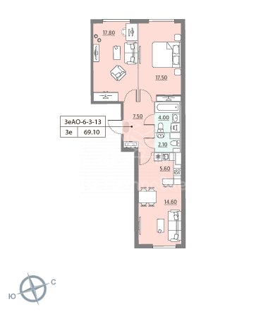 Продам квартиру в Москве по адресу набережная Марка Шагала, 12, площадь 70 квм Недвижимость Москва (Россия)